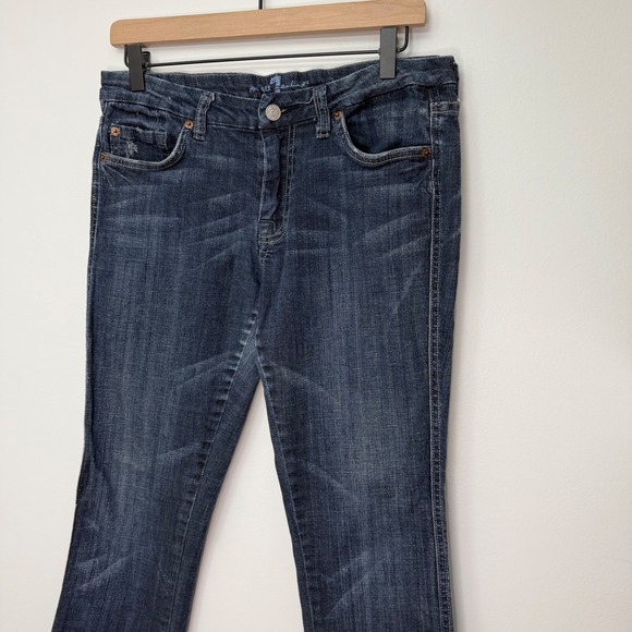7 For All Mankind Kate Straight Leg Jeans Dark Wash Denim Classic Style Size 28 - Picture 2 of 7
